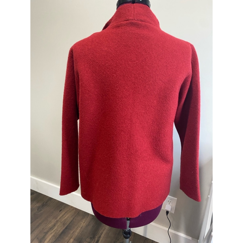 Eileen Fisher Wool Jacket Red Small - Picture 2 of 3